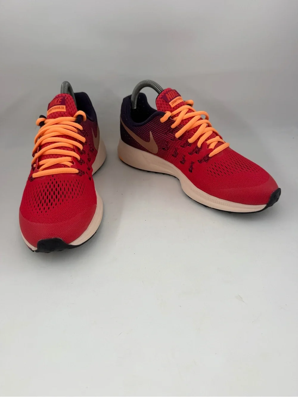 Nike Zoom Pegasus 33 -SZ 7Y- Red Orange Athletic Running Shoes
